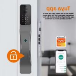 For Real Time Video Intercom Security Face Recognition Fingerprint Digital Door Wood Door Tuya Smart Lock with WiFi/Grey - Image 4