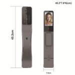 For Real Time Video Intercom Security Face Recognition Fingerprint Digital Door Wood Door Tuya Smart Lock with WiFi/Grey - Image 5