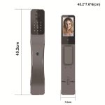 For Real Time Video Intercom Security Face Recognition Fingerprint Digital Door Wood Door Tuya Smart Lock with WiFi/Grey - Image 4