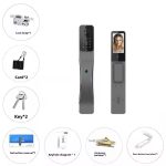 For Real Time Video Intercom Security Face Recognition Fingerprint Digital Door Wood Door Tuya Smart Lock with WiFi/Grey - Image 5