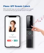 High Security Tuya Wi-Fi Electronic Door Lock with 3D Face Recognition for Outdoor Use, Suitable for Home Hotel Apartment Villa gray bronze - Image 2