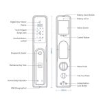 High Security Tuya Wi-Fi Electronic Door Lock with 3D Face Recognition for Outdoor Use, Suitable for Home Hotel Apartment Villa gray bronze - Image 4