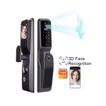 High Security Tuya Wi-Fi Electronic Door Lock with 3D Face Recognition for Outdoor Use, Suitable for Home Hotel Apartment Villa gray bronze - Image 5