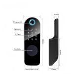 Ttlock Tuya Wifi App Electric Rim Lock Smart Digital Key Cara Password Biometric Fingerprint Gate Rim Latch Lock Black - Image 3