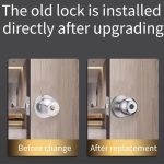 Cost Effective TUYA APP Smart Home System Keyless Fingerprint Smart Lock Round Door Knob for Wood Door Aluminum Alloy - Image 3