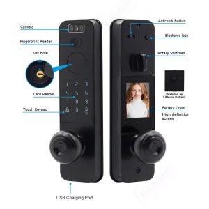 US Standard Manufacturer's Hot Selling Double Tongue Aluminum Alloy Security Integrated Smart Lock Easy Operation for Wood Door