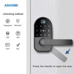 America Airbnb Home Fingerprint Password Card Door Lock Electronic Matter APP Office Wooden Door Smart Lock - Image 3